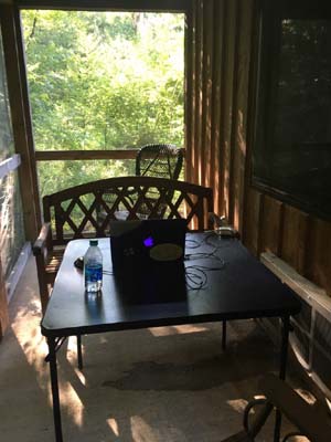 Sarah's magic writing space at our Retreat Center.