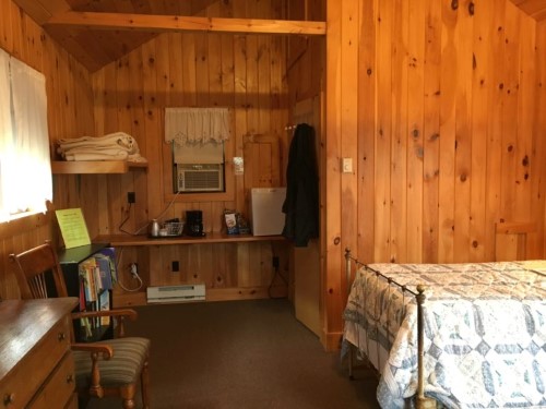 The cabins had everything we needed: a writing desk, heat and A/C, coffeemakers, and a fridge stocked with soda and beer