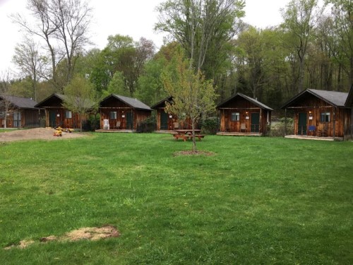 One of the little rings of cabins all over the Highlights Foundation property!