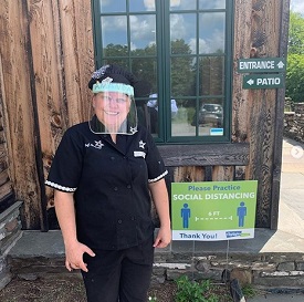 Chef Amanda with face shield