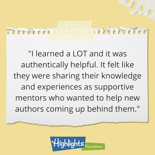 Yellow background with note paper accents that says: I Leared a LOT and it was authentically helpful. It felt like they were sharing their knowedge and experiences as supportive mentors who wanted to help new authors coming up behind them.