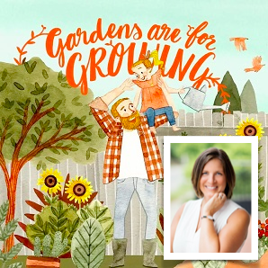 Chelsea Tornetto and her book cover, Gardens are for Growing