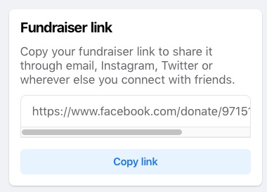 How to find Facebook Fundraiser link