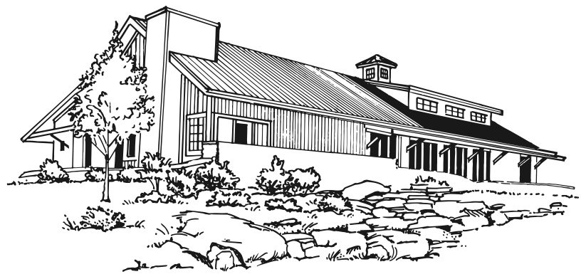 Line drawing of the Barn at Boyds Mills
