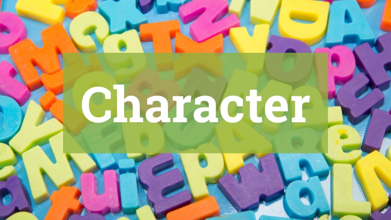 Character on alphabet letters.