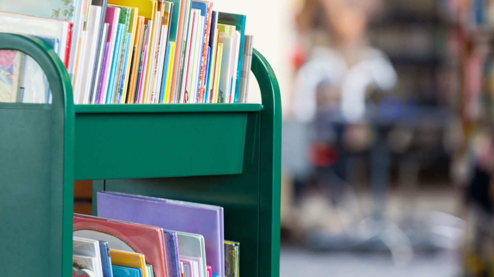 Picture Books on a Library Cart