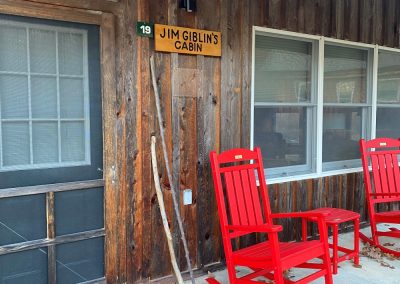 photo of front porch of Jim Giblin's Cabin