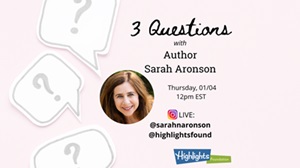 3 questions for Sarah Aronson