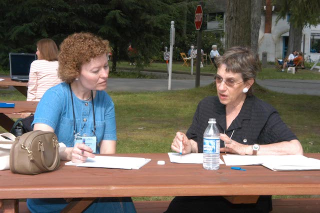 Patti Gauch with a student at Chautauqua