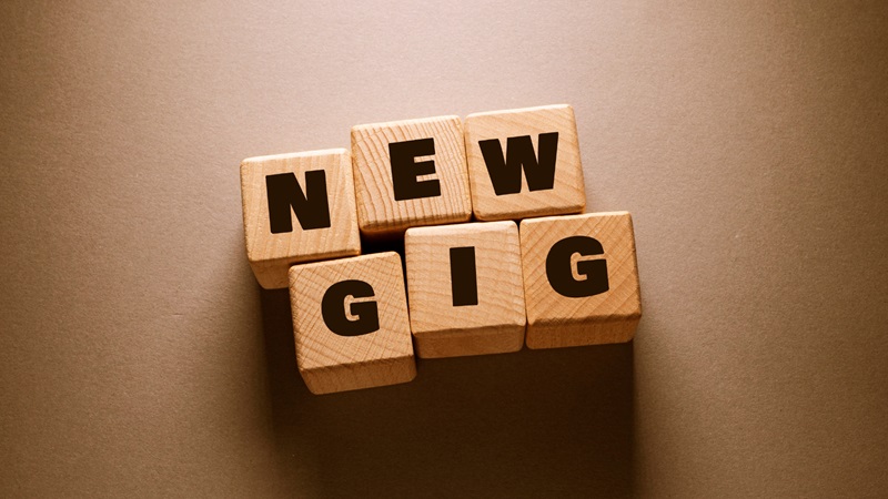 Photo of blocks that spell out: New Gig