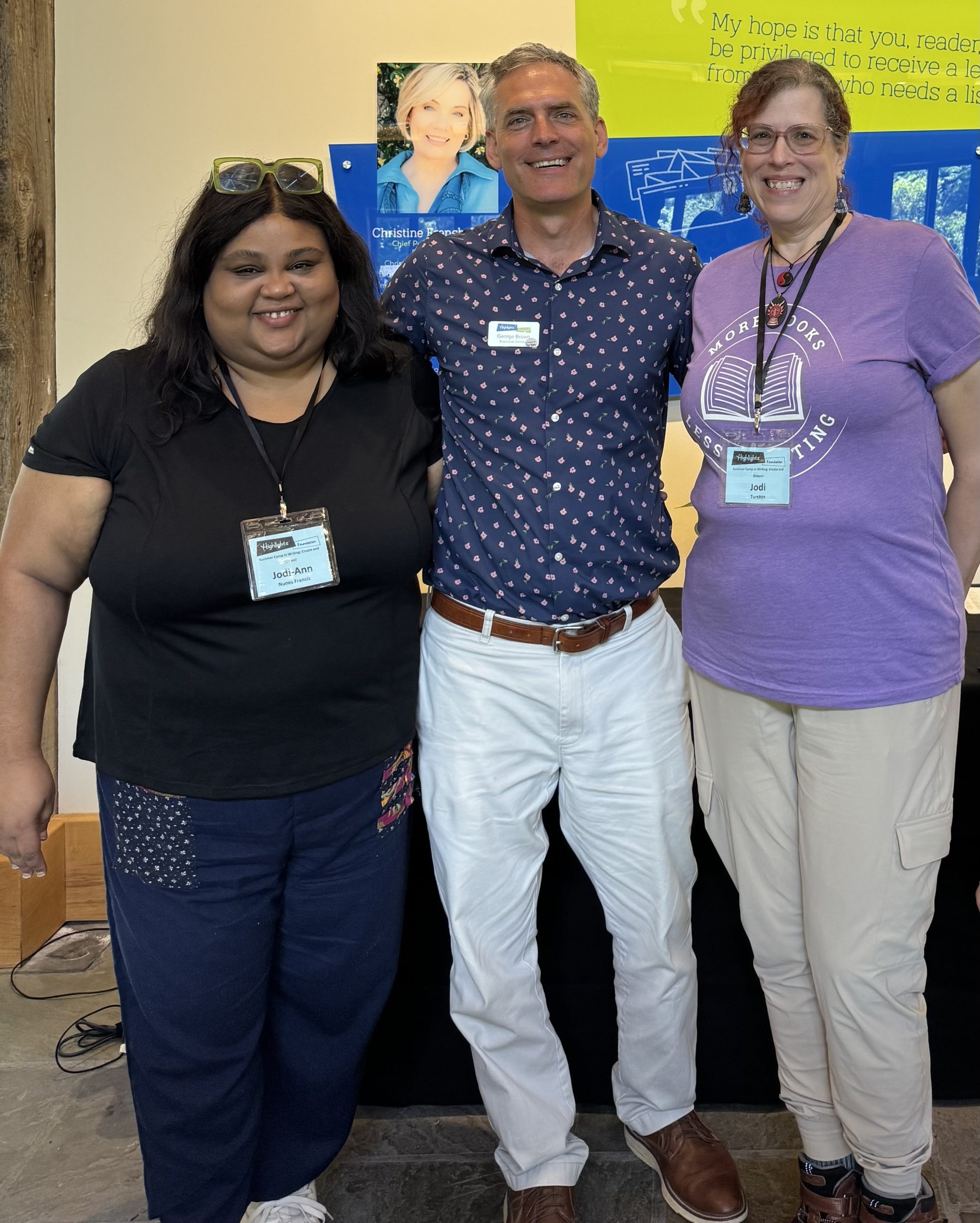 scholarship recipients on campus with ED george brown. Jodi-ann francis and jodi turchin