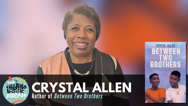 Photo of Crystal Allen with her book cover Between Two Brotheres