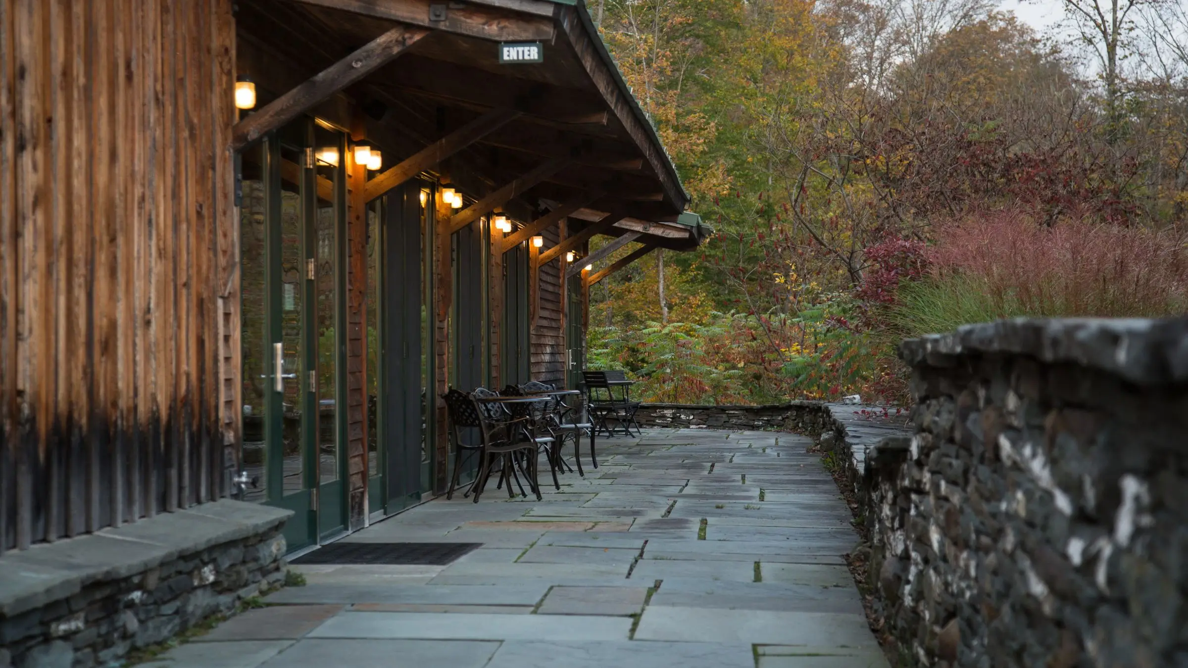 A patio outside the barn at boyds mills
